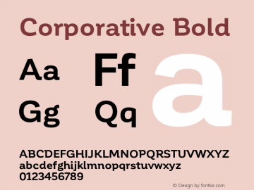 Corporative Bold Version 1.000;PS 001.000;hotconv 1.0.70;makeotf.lib2.5.58329图片样张