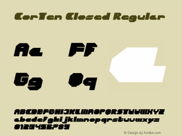 CorTen Closed Fat Italic Version 1.000;PS 001.000;hotconv 1.0.38图片样张
