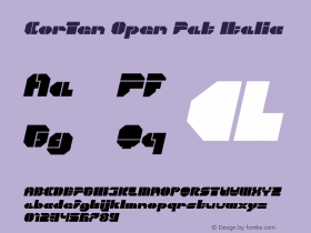 CorTen Open Fat Italic Version 1.000 2008 initial release图片样张