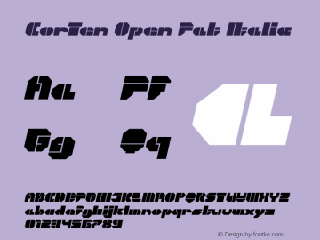 CorTen Open Fat Italic Version 1.000 2008 initial release图片样张