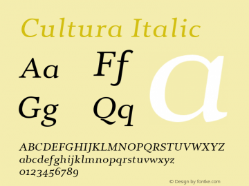 Cultura Italic Version 1.0图片样张