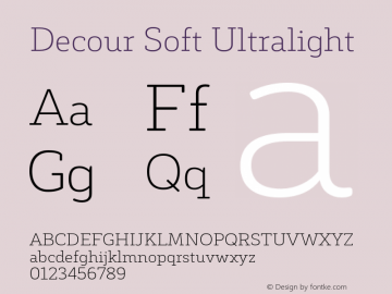 DecourSoft-Ultralight Version 1.000;PS 001.000;hotconv 1.0.88;makeotf.lib2.5.64775图片样张