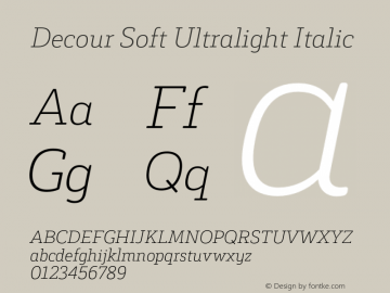DecourSoft-UltralightItalic Version 1.000;PS 001.000;hotconv 1.0.88;makeotf.lib2.5.64775图片样张