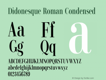 Didonesque Roman Condensed Version 1.000;PS 001.000;hotconv 1.0.88;makeotf.lib2.5.64775图片样张