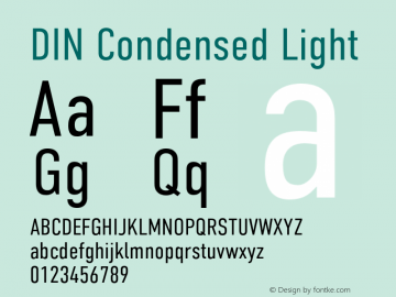 DIN Condensed Light Version 1.002图片样张