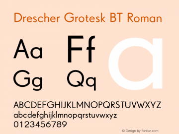 Drescher Grotesk BT Roman Version 1.01 emb4-OT图片样张