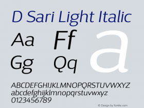 DSariLight-Italic 1.000图片样张