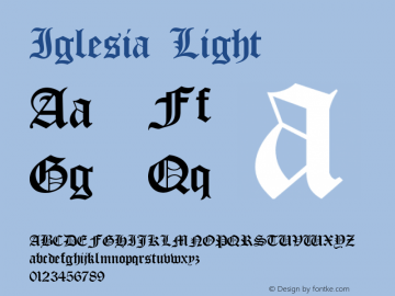 Iglesia Light 001.000 Font Sample