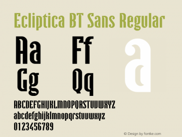 Ecliptica BT Sans Version 1.00图片样张