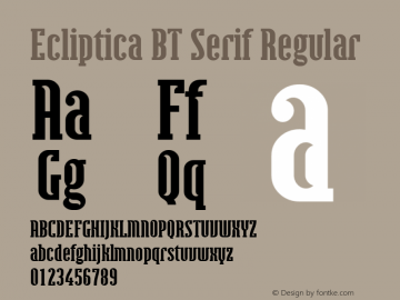 Ecliptica BT Serif Version 1.00图片样张