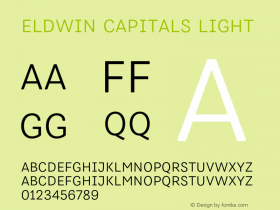 Eldwin Capitals Light Version 1.001;PS 001.001;hotconv 1.0.88;makeotf.lib2.5.64775图片样张