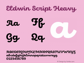 Eldwin Script Heavy Version 1.001;PS 001.001;hotconv 1.0.88;makeotf.lib2.5.64775图片样张
