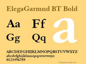 ElegaGarmnd BT Bold Version 1.01 emb4-OT图片样张