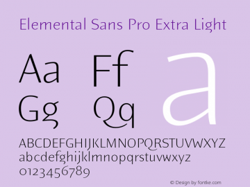 ElementalSansProExtra-Light 001.000图片样张