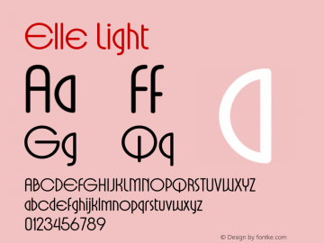 Elle Light Version 1.000;PS 001.000;hotconv 1.0.88;makeotf.lib2.5.64775图片样张
