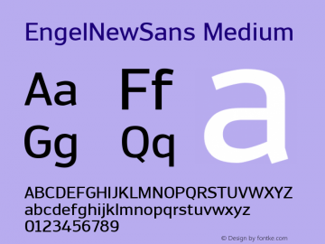 EngelNewSans Medium Version 1.001; ttfautohint (v1.5)图片样张