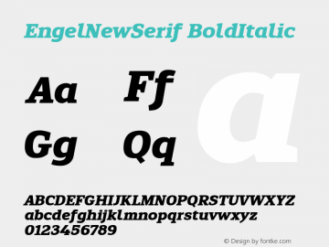 EngelNewSerif BoldItalic Version 1.001; ttfautohint (v1.5)图片样张