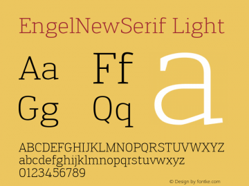 EngelNewSerif Light Version 1.001; ttfautohint (v1.5)图片样张