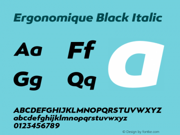 Ergonomique Black Italic Version 1.000;hotconv 1.0.109;makeotfexe 2.5.65596图片样张