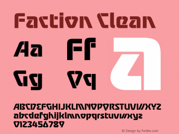 Faction Clean Version 1.000;PS 001.000;hotconv 1.0.88;makeotf.lib2.5.64775图片样张