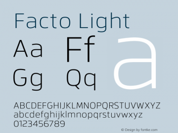 Facto Light Version 1.000;PS 001.000;hotconv 1.0.70;makeotf.lib2.5.58329图片样张