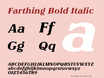Farthing Bold Italic Version 3.000;FEAKit 1.0图片样张