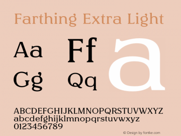 Farthing Extra Light Version 7.000;FEAKit 1.0图片样张