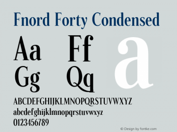 Fnord Forty Condensed Version 1.000;PS 001.000;hotconv 1.0.88;makeotf.lib2.5.64775图片样张