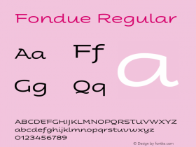Fondue-Regular Version 1.020;PS 001.020;hotconv 1.0.88;makeotf.lib2.5.64775图片样张