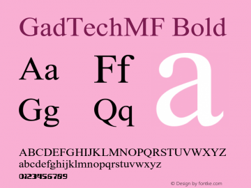 GadTechMF-Bold Version 2.000图片样张