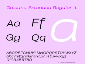 Galeana Extended Regular It Version 0.000;hotconv 1.0.109;makeotfexe 2.5.65596图片样张