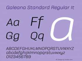 Galeana Standard Regular It Version 0.000;hotconv 1.0.109;makeotfexe 2.5.65596图片样张