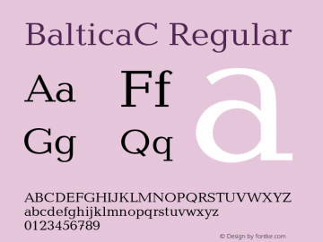 BalticaC Regular OTF 1.0;PS 001.000;Core 116;AOCW 1.0 161 Font Sample