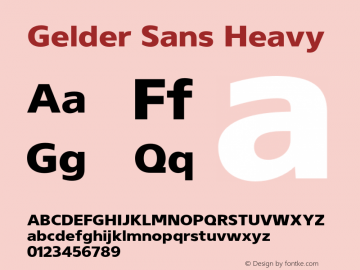 Gelder Sans Heavy Version 1.002;PS 001.002;hotconv 1.0.70;makeotf.lib2.5.58329图片样张