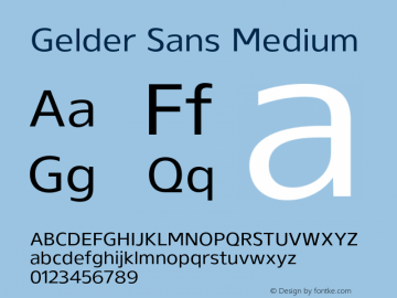 Gelder Sans Medium Version 1.002;PS 001.002;hotconv 1.0.70;makeotf.lib2.5.58329图片样张