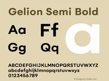 Gelion Semi Bold Version 2.000;hotconv 1.0.109;makeotfexe 2.5.65596图片样张