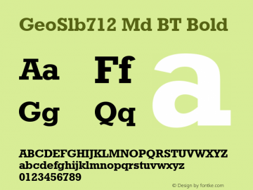 GeoSlb712 Md BT Bold Version 1.01 emb4-OT图片样张