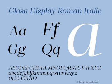 GlosaDisplay-RomanItalic Version 1.0图片样张