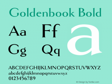Goldenbook Bold Version 2.011;hotconv 1.0.109;makeotfexe 2.5.65596图片样张