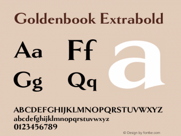 Goldenbook Extrabold Version 2.011;hotconv 1.0.109;makeotfexe 2.5.65596图片样张