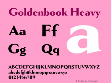 Goldenbook Heavy Version 2.011;hotconv 1.0.109;makeotfexe 2.5.65596图片样张