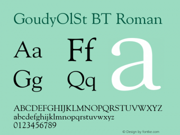 GoudyOlSt BT Roman Version 1.01 emb4-OT图片样张