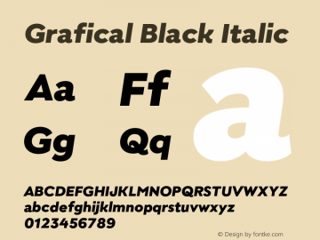 Grafical Black Italic Version 1.000;hotconv 1.0.109;makeotfexe 2.5.65596图片样张