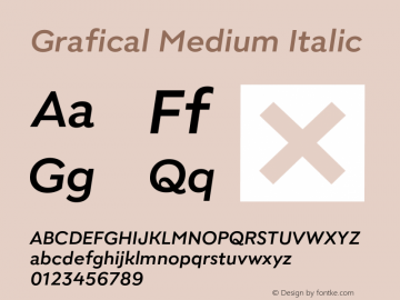 Grafical Medium Italic Version 1.000;hotconv 1.0.109;makeotfexe 2.5.65596图片样张