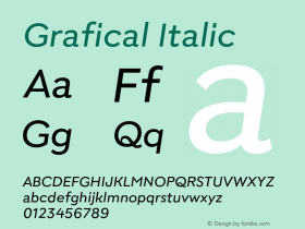 Grafical Regular Italic Version 1.000;hotconv 1.0.109;makeotfexe 2.5.65596图片样张