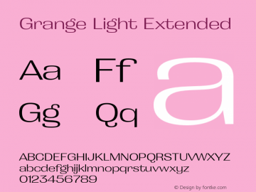 Grange Light Extended Version 1.000;PS 001.000;hotconv 1.0.88;makeotf.lib2.5.64775图片样张