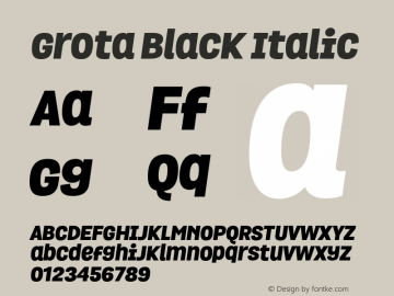 Grota-BlackItalic 1.000图片样张