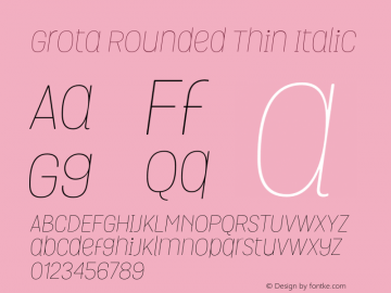 GrotaRoundedThin-Italic 1.000图片样张