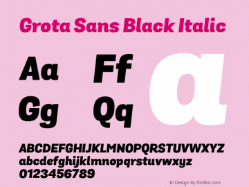 GrotaSansBlack-Italic 1.000图片样张