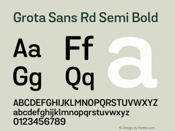 GrotaSansRd-SemiBold Version 1.000图片样张